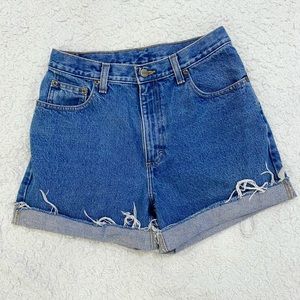 Vintage L.L.Bean High Waist Blue Jean Denim Shorts Size 8